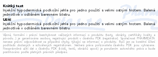 Inj.jehla TERUMO 24Gx1 055x25mm fialová 100ks