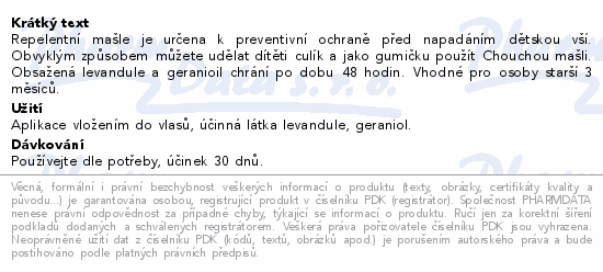 Parasidose ChouChou Repelent. mašle proti vším 1ks