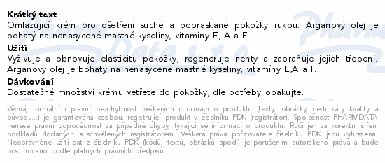 Arganový krém na ruce a nehty 100ml