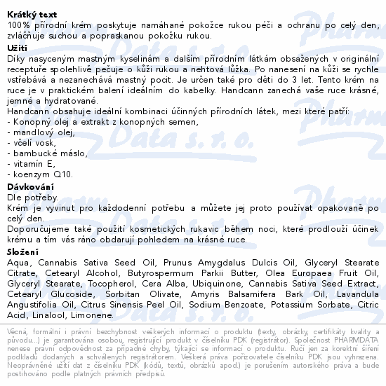 Annabis Handcann Q10 regenerační krém na ruce 75ml