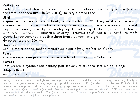 Topnatur Chlorella tbl.750