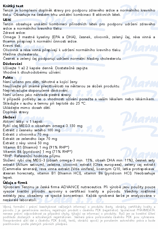 ADVANCE Tenzin srdce a tlak cps.60