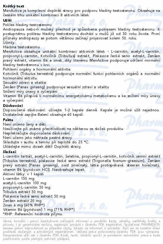 ADVANCE MenActive hladina testosteronu cps.60