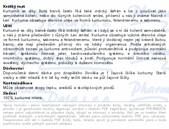 Allnature Kurkuma BIO 100g