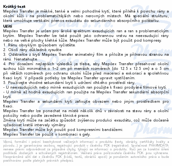 Mepilex Transfer krytí 15x20cm 5ks