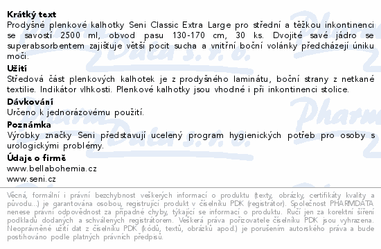 Seni Classic Extra Large prodyšné plen.kalh.30ks