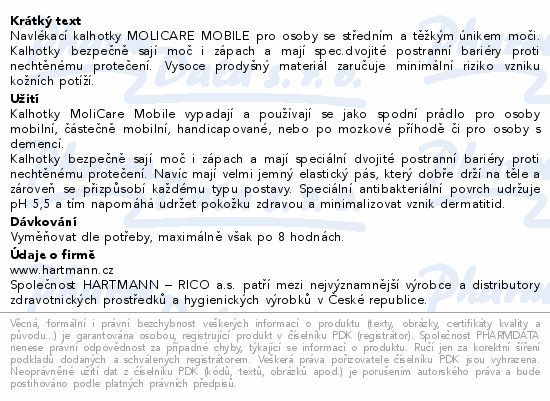 MoliCare Mobile Inkontinenční kalhotky 6kap XL14ks