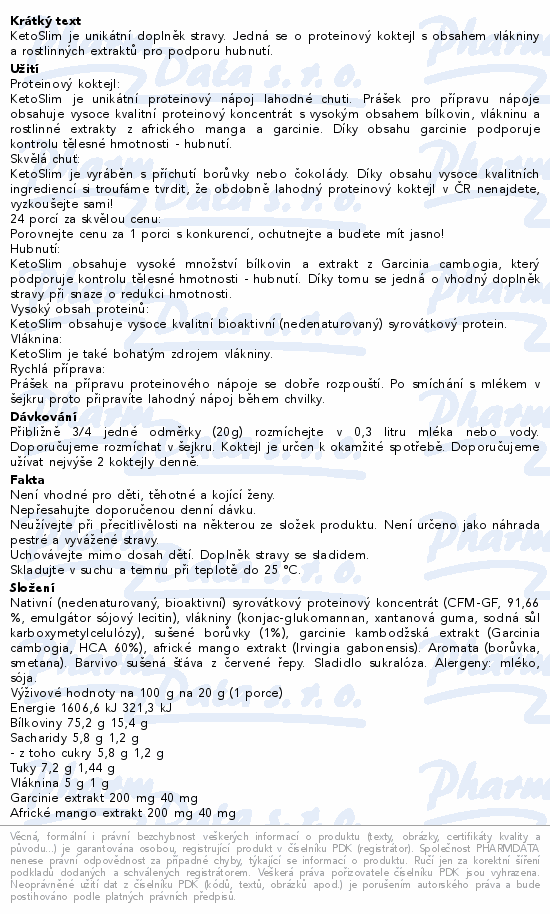 ADVANCE KetoSlim protein borůvka 480g