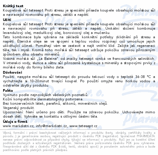 Tetesept mořská sůl anti-stress 80g