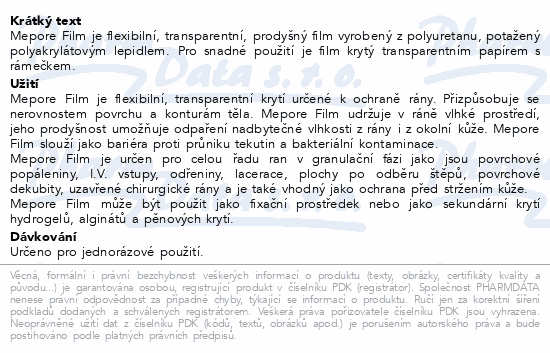 Mepore Film náplast 10x12cm 70ks