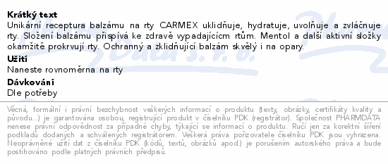 CARMEX Balzám na rty hydratační Višeň SPF 15 10g