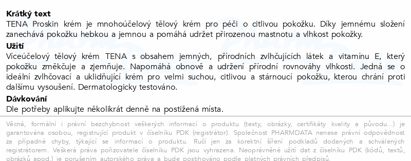 TENA Proskin Body Cream tělový krém 150ml 4235