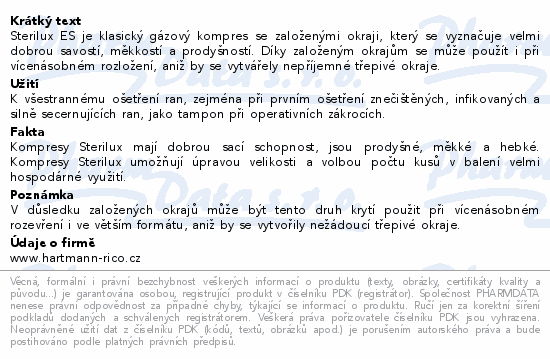 Gáza kompr.nest.Sterilux ES 10x20cm/100ks 17vl8vrs