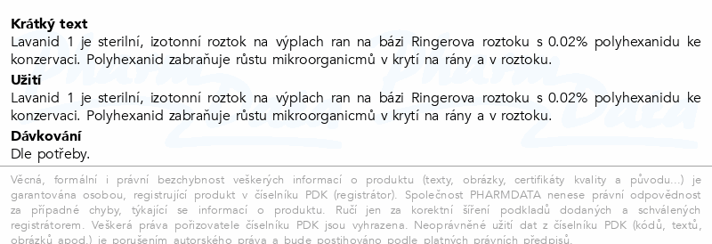 Lavanid 1 Ringer.roztok s 0.02% polyhexan.1x1000ml