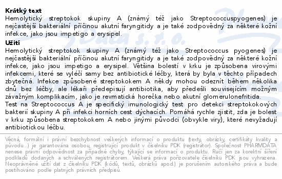 VITAMIN STATION Rychlotest Streptococcus A