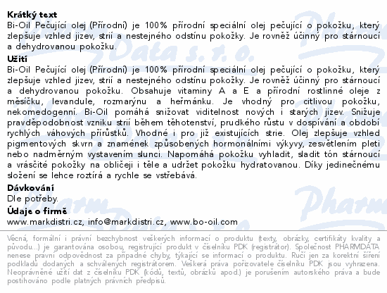 Bi-Oil pečující olej na pokožku přírodní 125ml