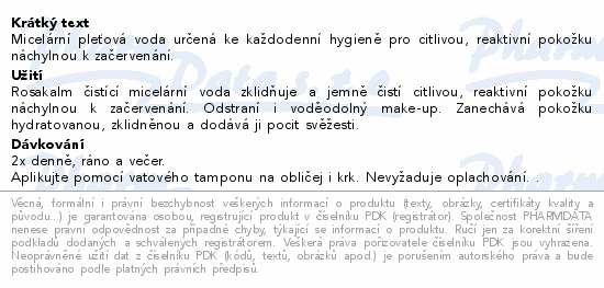 ACM Rosakalm micel.voda proti začerv.pleti 250ml