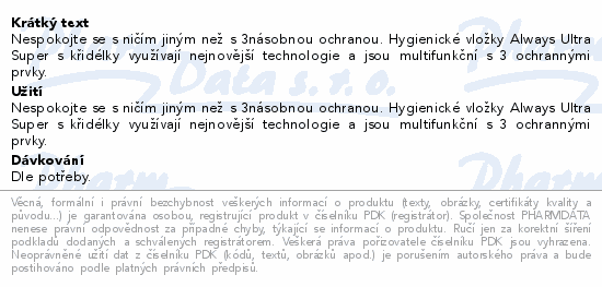 Always Ultra Super 2 vložky 32ks