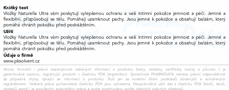 Naturella Ultra Normal 1 vložky 20ks