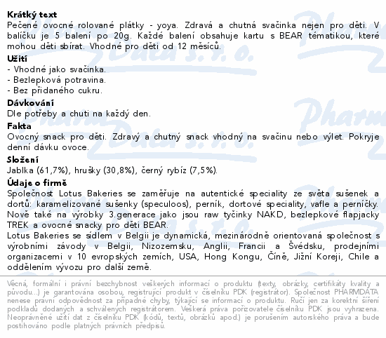 BEAR Fruit Rolls Blackcurrant 5x20g