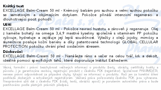 ESTHEDERM Excellage krém.balzám velmi suchá p.50ml
