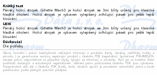Gillette Mach3 holicí strojek+2 náhradní hlavice