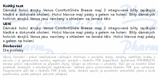 Gillette Venus Comfortgl.Breez.strojek+2 náh.hlav.