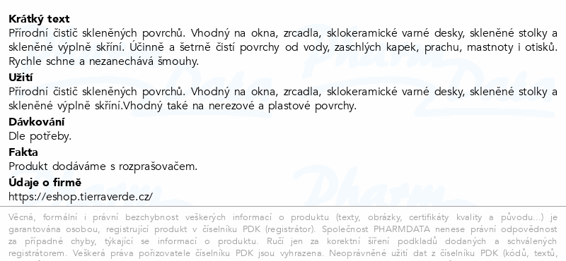 TIERRA VERDE Čistič skel pomeranč&citronela 750ml