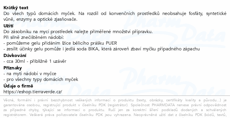 TIERRA VERDE Gel do myčky Pomeranč 1l