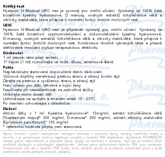 Hyaluron N-Medical URO neo 100ml