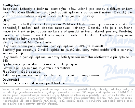 MoliCare Elastic Ikontinenční kalhot.10kap L 14ks