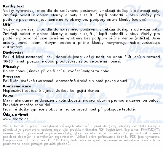 svorto 054 Vložky pro podélné plochonoží č.37