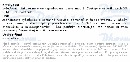 SOFTCLINIC Nitril ruk.vyšetř.nepudr.modré XS 100ks