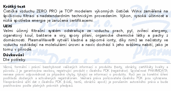 Winix Zero Pro čistička vzduchu 1ks