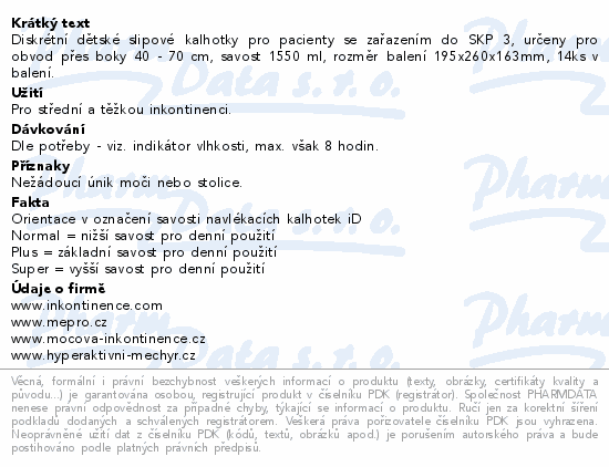 iD Comfy Junior XS Slip 14ks