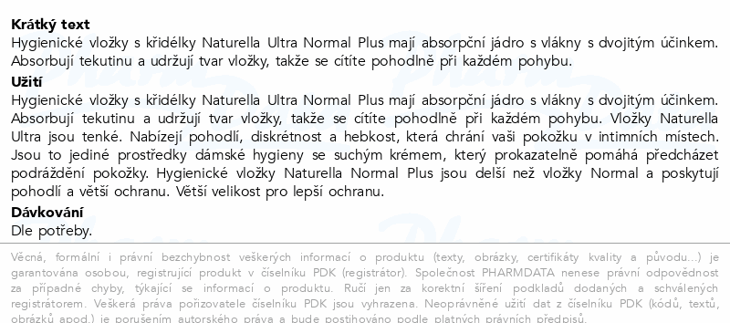 Naturella Ultra Normal Plus 2 vložky XL 18ks