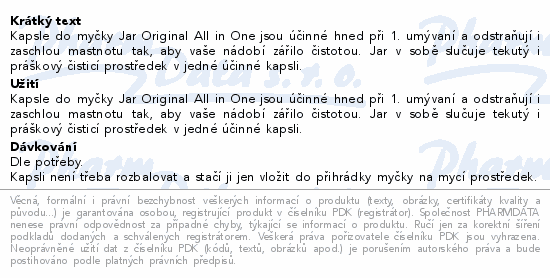 Jar Original kapsle do myčky 4x46ks