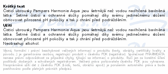 Pampers Harmonie Aqua čistící ubrousky 24x48ks