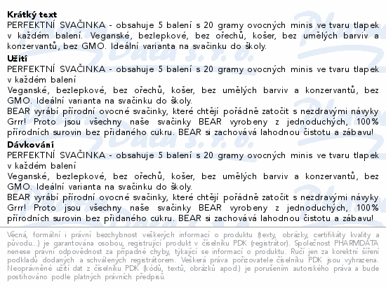 BEAR Fruit Minis Strawberry&Apple 5x20g