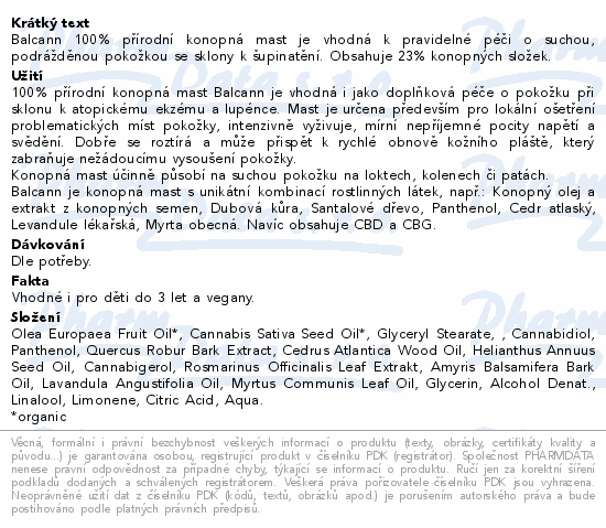 Annabis Balcann konopná Bio mast CBD+CBG 50ml