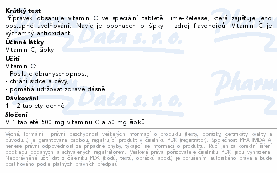 GS Vitamin C 500mg se šípky tbl.50+10