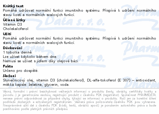 Detritin Vitamin D3 2000 IU 90+30 měkkých tobolek