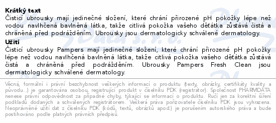 Pampers Fresh Clean ubrousky 12x52ks