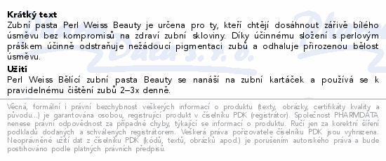 Perl Weiss Bělící zubní pasta Beauty 50ml