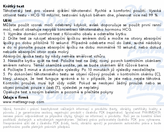 Pepino Těhotenský test Comfort