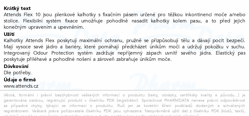 Kalhotky absorpční Attends Flex 10 X-Large 20ks