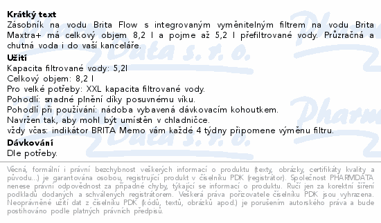 BRITA Flow zásobník + filtr bílá 8.2l
