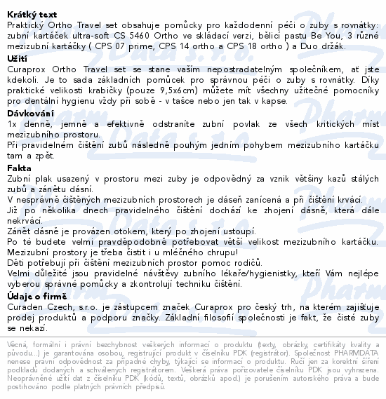 CURAPROX Travel set ORTHO cestovní sada růžová