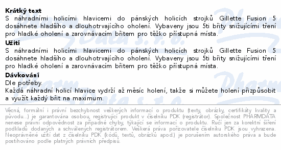 Gillette Fusion5 náhradní hlavice 16ks