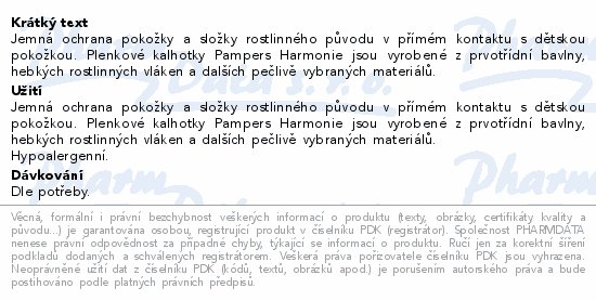 Pampers Harmonie 4 plenky 9-14kg 174ks